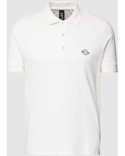 Replay Poloshirt in unifarbenem Design - Weiß