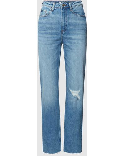 Tommy Hilfiger Straight Fit Jeans im Destroyed-Look Modell 'CLASSIC' - Blau