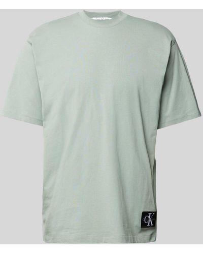 Calvin Klein Relaxed Fit T-Shirt mit Rundhalsausschnitt - Grün