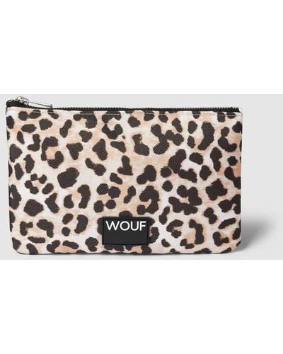 Wouf Pouch mit Allover-Muster Modell 'Cleo' - Weiß