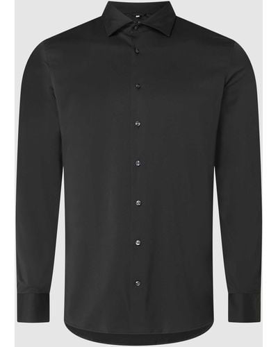 Seidensticker Slim Fit Zakelijk Overhemd Van Twill - Vochtregulerend - Zwart