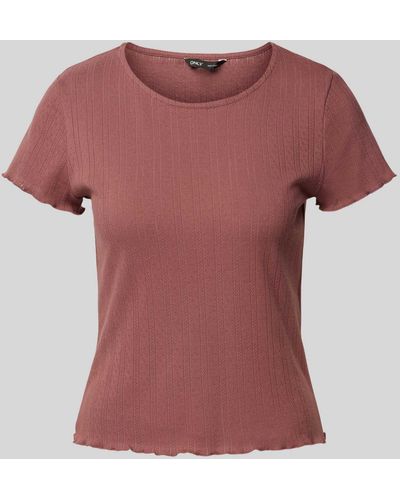 ONLY T-Shirt mit Rundhalsausschnitt - Pink