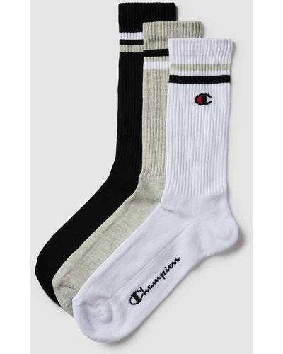 Champion Socken mit Kontraststreifen im 3er-Pack Modell 'Crew Socks' - Mehrfarbig