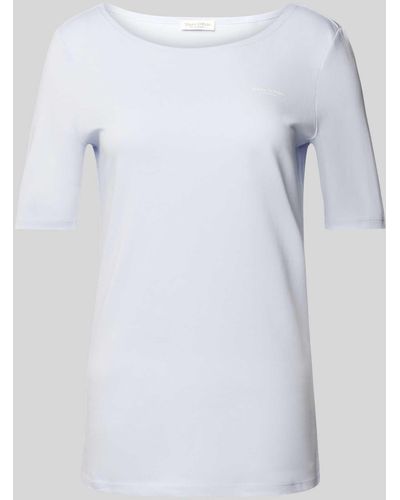 Marc O' Polo T-Shirt mit U-Boot-Ausschnitt - Weiß