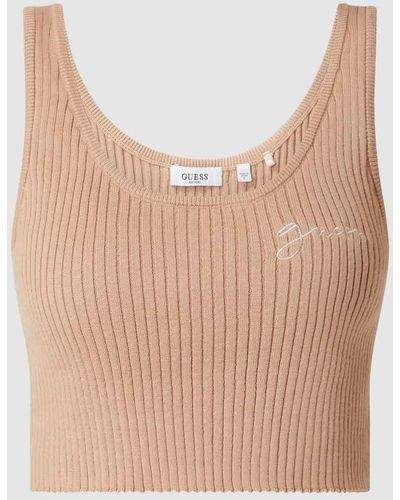 Guess Cropped Top aus Baumwolle - Natur