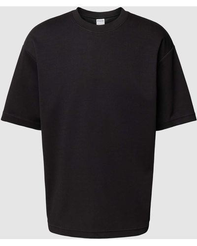 SELECTED Oversized T-shirt Met Extra Brede Schouders - Zwart