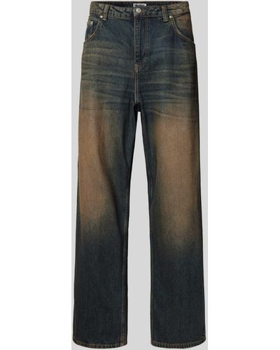Review Jeans mit 5-Pocket-Design - Grau