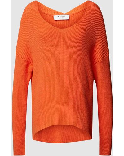 B.Young Gebreide Pullover Met Kabelpatroon - Oranje