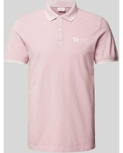 S.oliver Regular Fit Poloshirt mit Label-Print - Pink