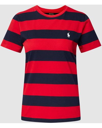 Polo Ralph Lauren T-Shirt mit Streifenmuster - Rot