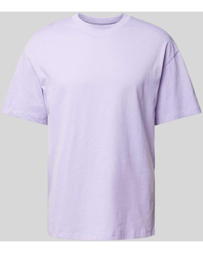 Jack & Jones T-Shirt mit geripptem Rundhalsausschnitt Modell 'BRADLEY' - Lila