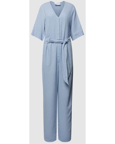 SELECTED Jumpsuit mit V-Ausschnitt Modell 'VIVA' - Blau