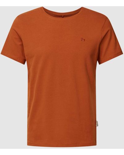 Blend T-shirt Met Labelstitching - Oranje