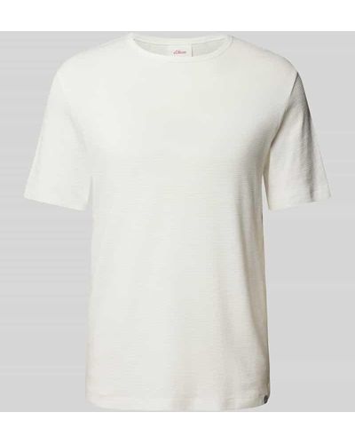 S.oliver T-Shirt mit Strukturmuster - Weiß