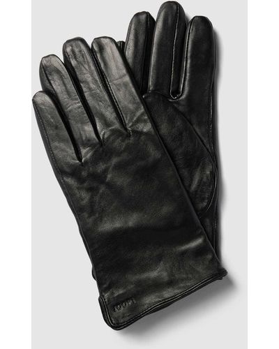Joop! Handschuhe aus Leder mit Label-Prägung Modell 'KLASSIK' - Schwarz