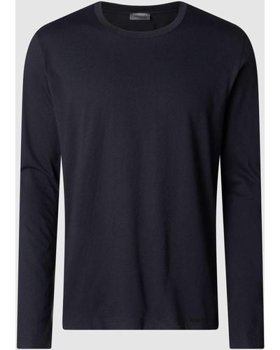 Hanro Shirt Met Lange Mouwen Van Single-jersey - Blauw