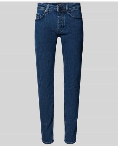BOSS Tapered Fit Jeans im 5-Pocket-Design Modell 'TABER' - Blau