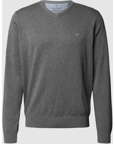 Fynch-Hatton Pullover Met V-hals - Grijs