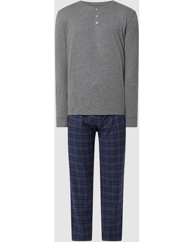 Seidensticker Pyjama mit Viskose-Anteil - Grau