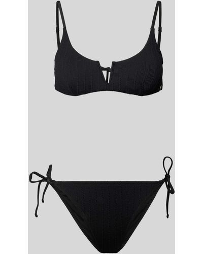 Shiwi Bikini Met Strikdetails - Zwart