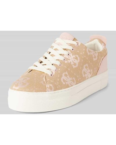 Guess Plateau-Sneaker mit Label-Print Modell 'GIAA' - Natur