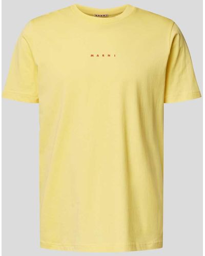 Marni T-Shirt mit Label-Print - Gelb