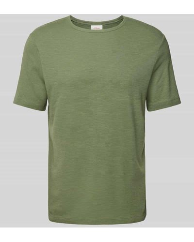 S.oliver T-Shirt mit Strukturmuster - Grün