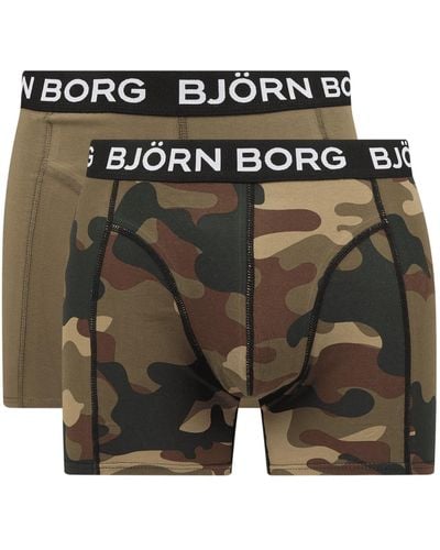 Björn Borg Mid Rise Boxershort In Een Set Van 2 Stuks - Groen