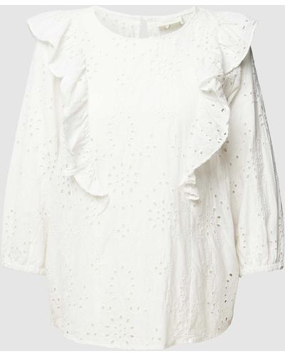 Freequent Blouse Met Broderie Anglaise - Wit