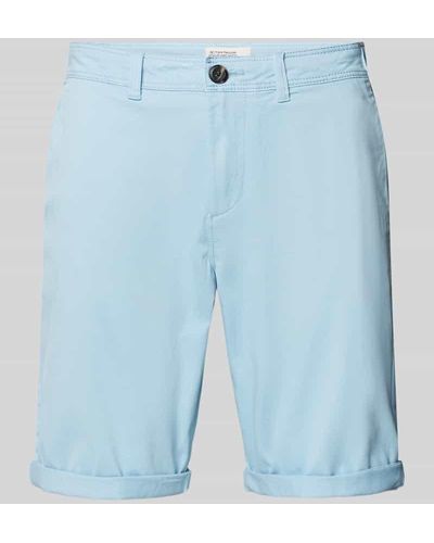 Tom Tailor Slim Fit Chino-Shorts mit Eingrifftaschen - Blau