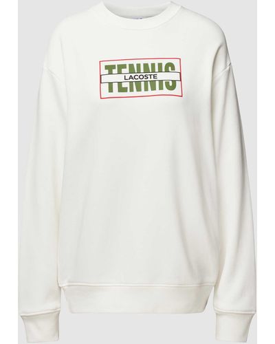 Lacoste Sweatshirt Met Labelprint - Wit