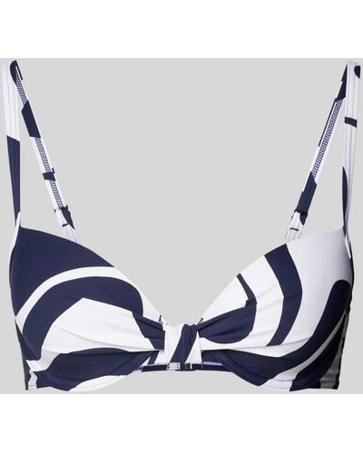 Esprit Bikini-Oberteil mit Allover-Print Modell 'WAVE BEACH' - Blau