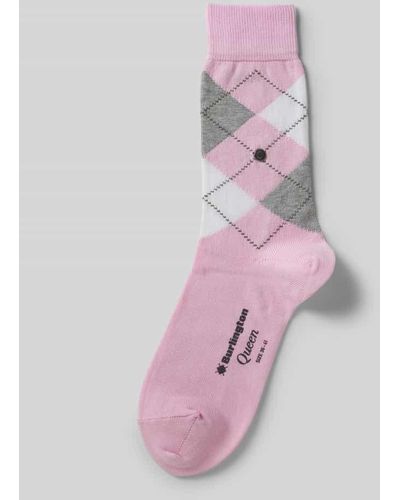 Burlington Socken mit Zickzack-Muster Modell 'Queen' - Pink