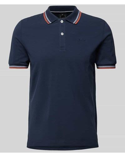 Geox Slim Fit Poloshirt mit Kontraststreifen - Blau