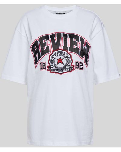 Review T-Shirt mit Label-Print - Weiß