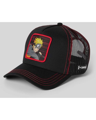 Capslab Trucker Cap mit Motiv-Badge Modell 'Naruto' - Schwarz
