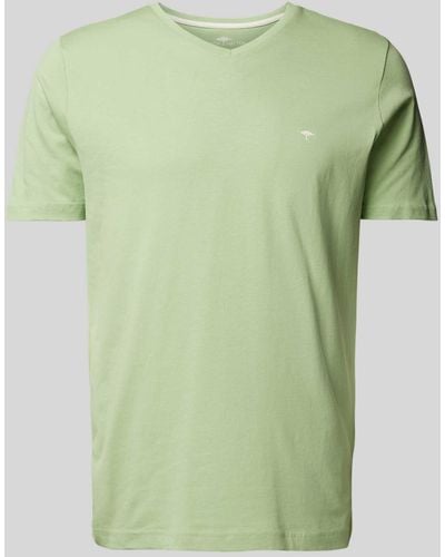 Fynch-Hatton T-Shirt mit V-Ausschnitt - Grün