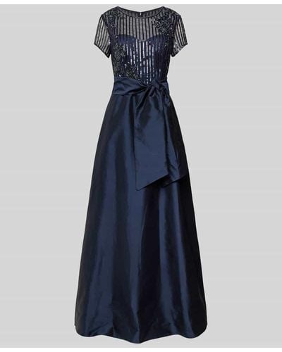 Vera Mont Abendkleid mit Streifenmuster - Blau
