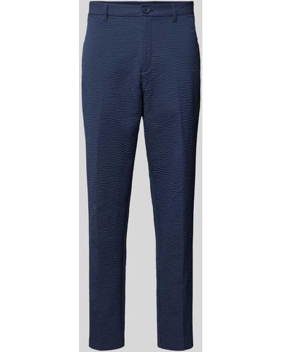 Armani Exchange Slim Fit Pantalon Met Structuurmotief - Blauw
