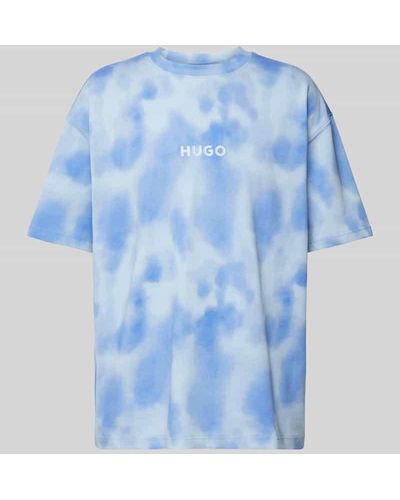 HUGO T-Shirt im Batik-Look Modell 'Dielo' - Blau