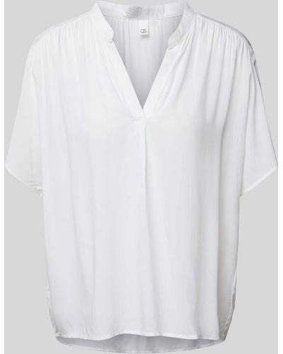 QS Blusenshirt mit V-Ausschnitt - Weiß