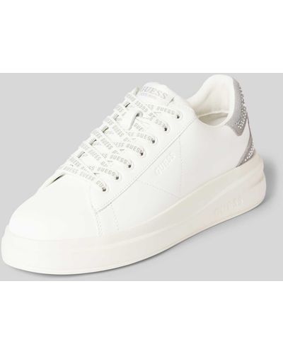 Guess Sneaker aus Leder-Mix Modell 'ELBINA' - Weiß