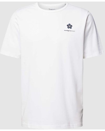Knowledge Cotton T-shirt Met Motiefstitching - Wit