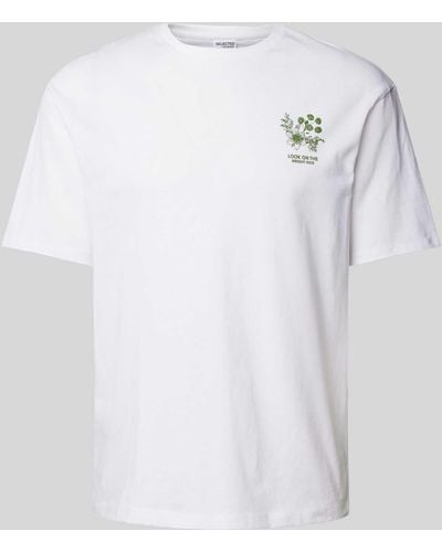 SELECTED T-shirt Met Labelprint - Wit