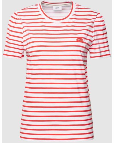 Saint Tropez T-Shirt mit Streifenmuster Modell 'Taira' - Pink