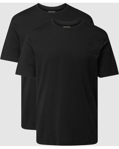 Hechter Paris T-shirt Met Logostitching - Zwart