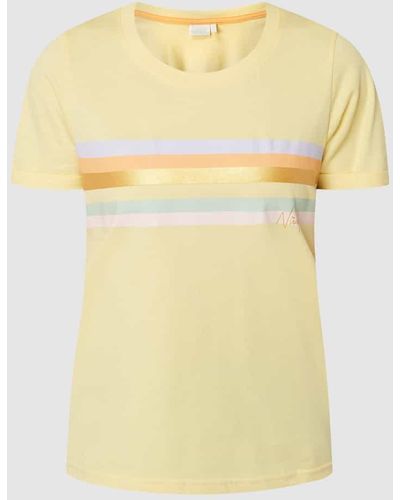 Numph T-Shirt mit Streifenmuster Modell 'Nudhana' - Gelb