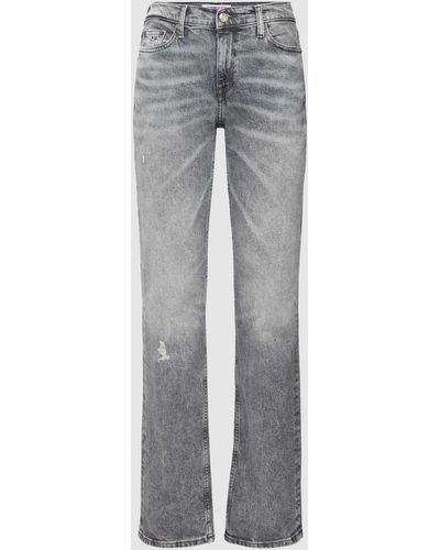 Tommy Hilfiger Bootcut Jeans im Used-Look Modell 'MADDIE' - Grau