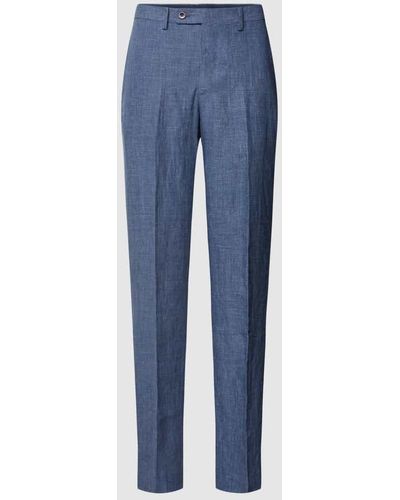 Mango Slim Fit Anzughose mit Eingrifftaschen Modell 'florida' - Blau