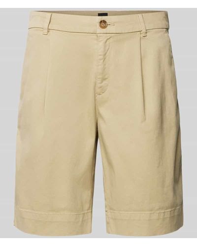 BOSS Regular Fit Shorts mit Bundfalten Modell 'Taggie' - Natur